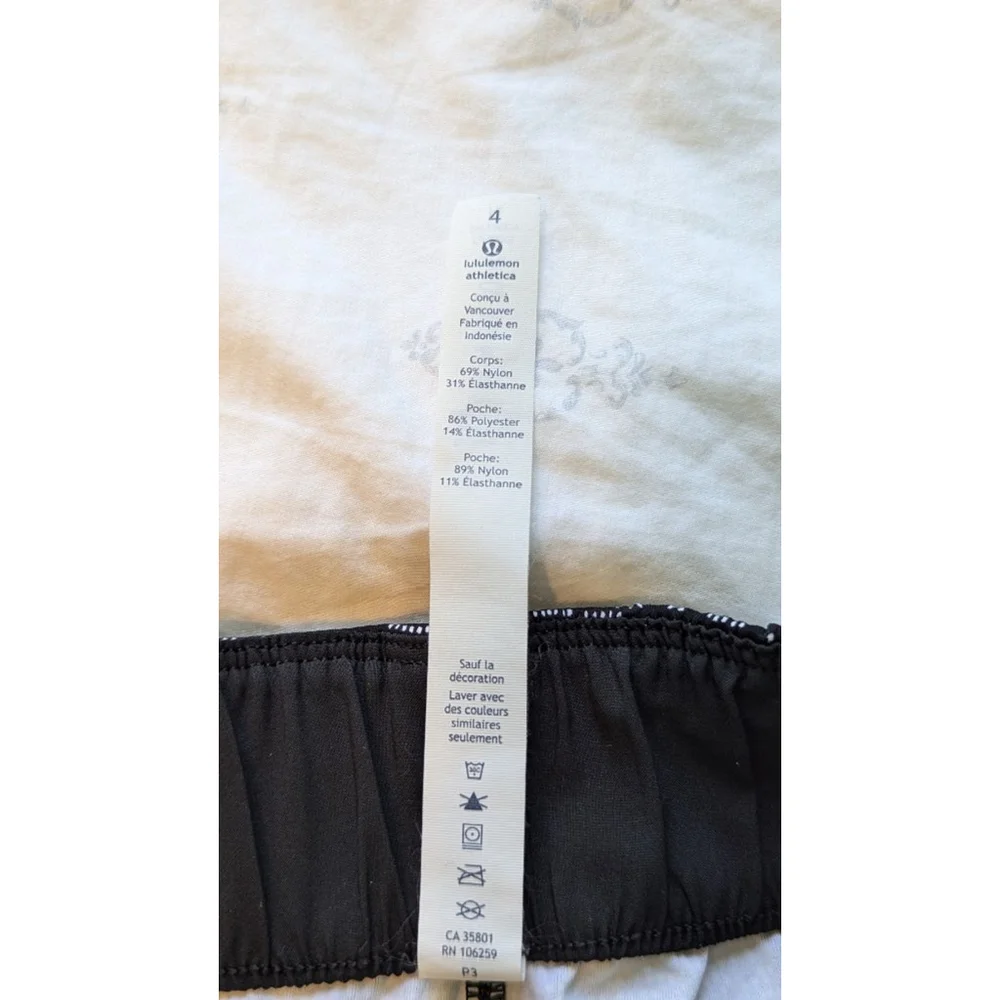 Women's lululemon Shorts, Size 4, Black/White